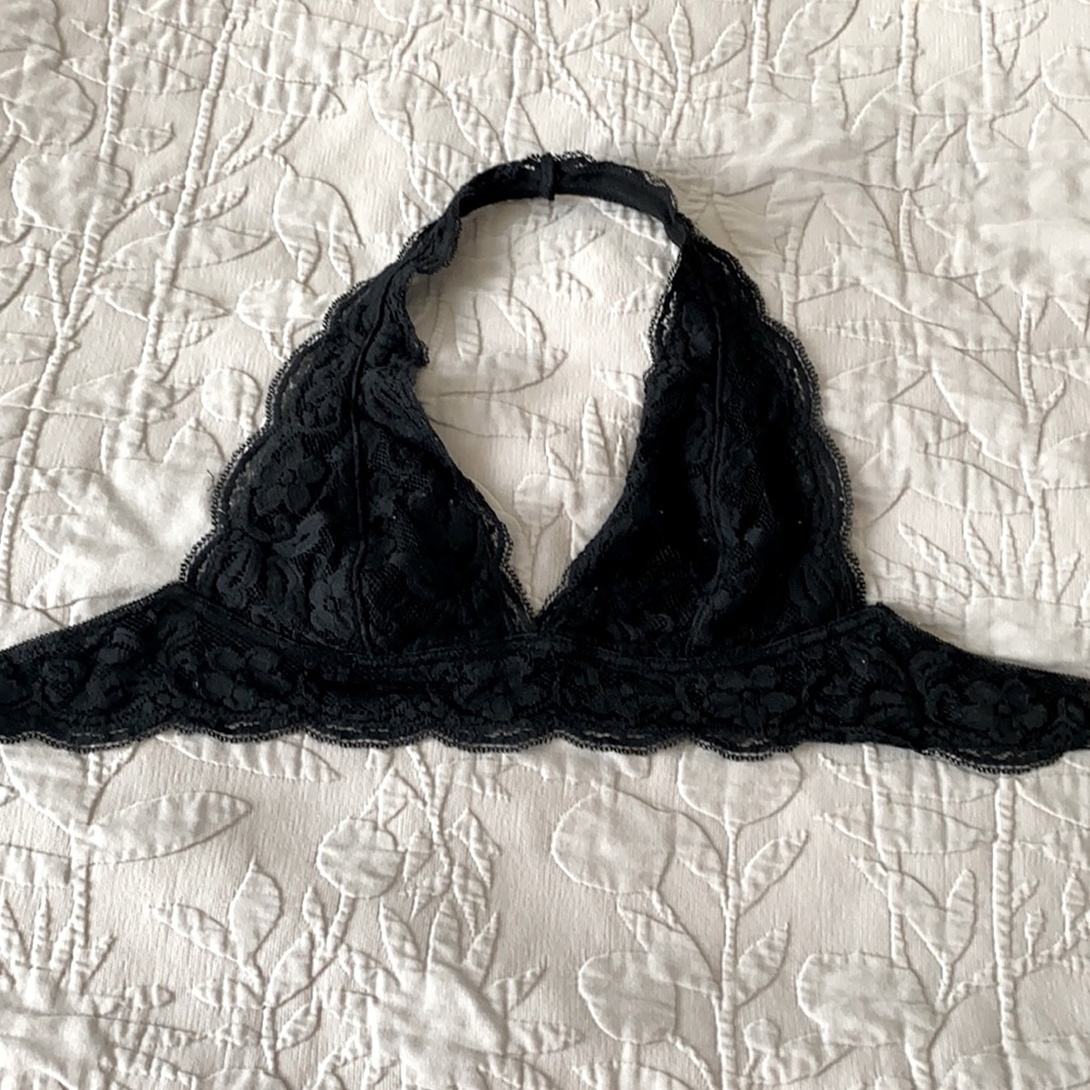 Black lace bralette bra